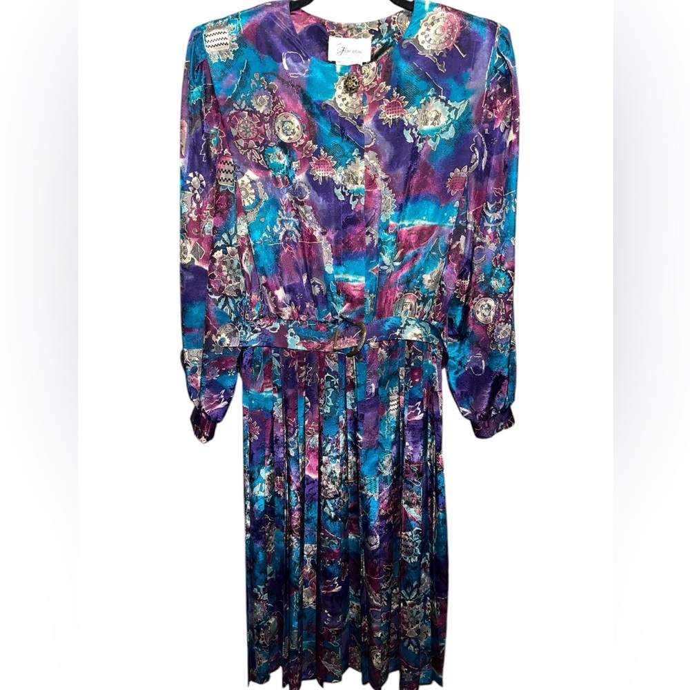 Florentine Petites VTG 80 belted dress